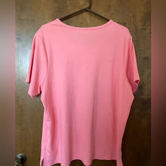 Quacker Factory Pink T Shirt Blue Sequin Lobster XL - Picture 5 of 7